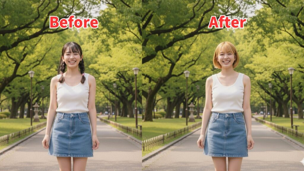 金髪のショートカット
